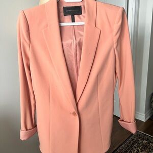 BCBG MaxAzria Peach High-Low One Button Blazer